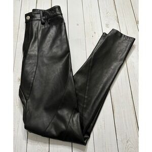 Mistress Rocks Womans Black Faux Leather Moto Pants Size‎ Small Rock Biker